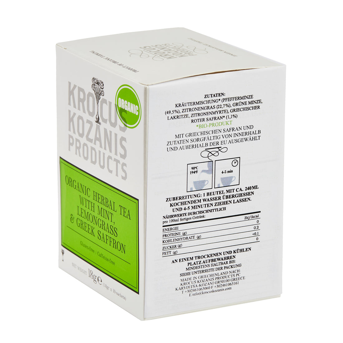 Griechischer Bio Minztee mit Lemongras und Safran