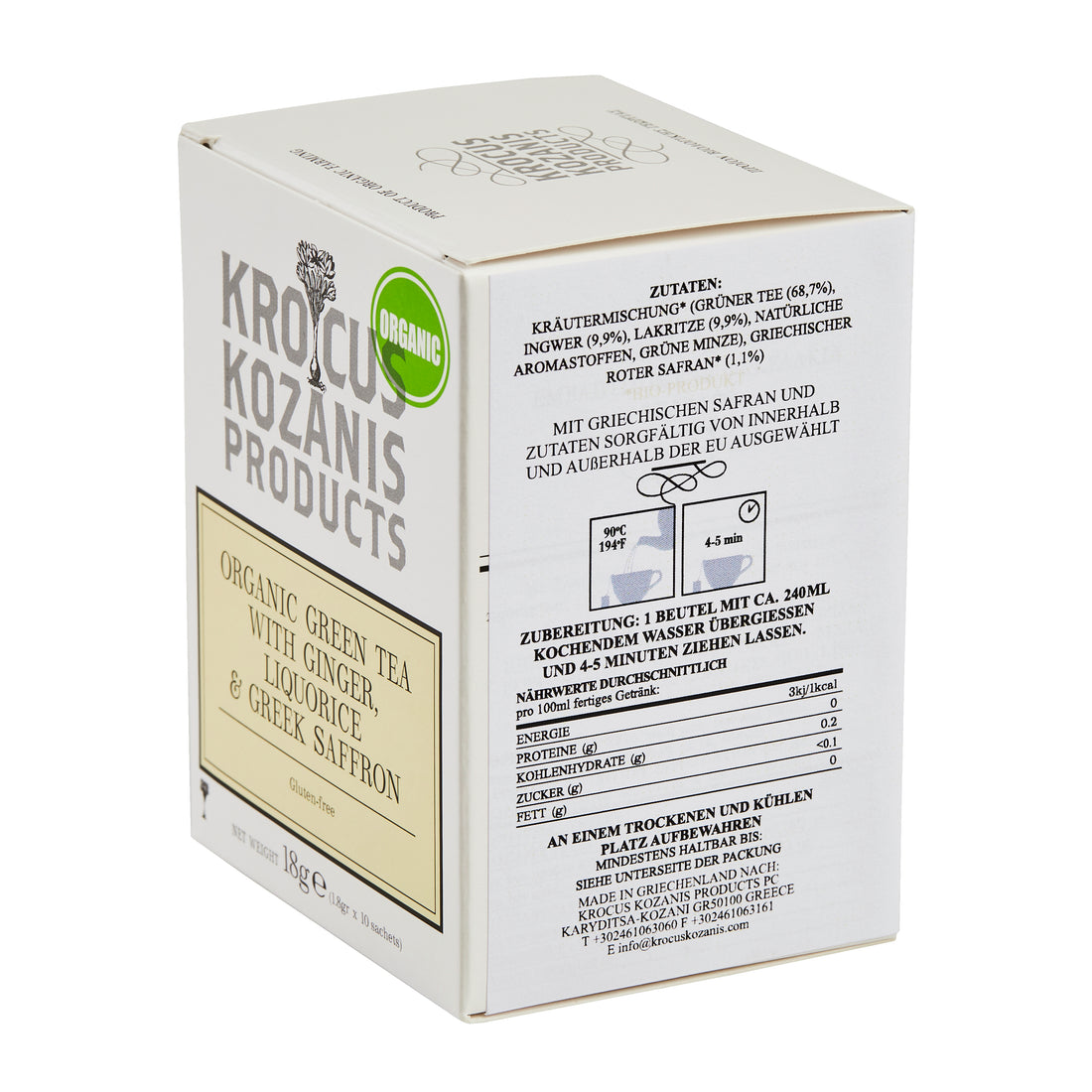 Griechischer Bio Grüner Tee mit Ingwer und Safran