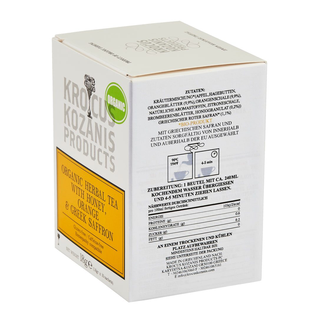 Griechischer Bio Tee mit Honig, Orange und Safran 18 g