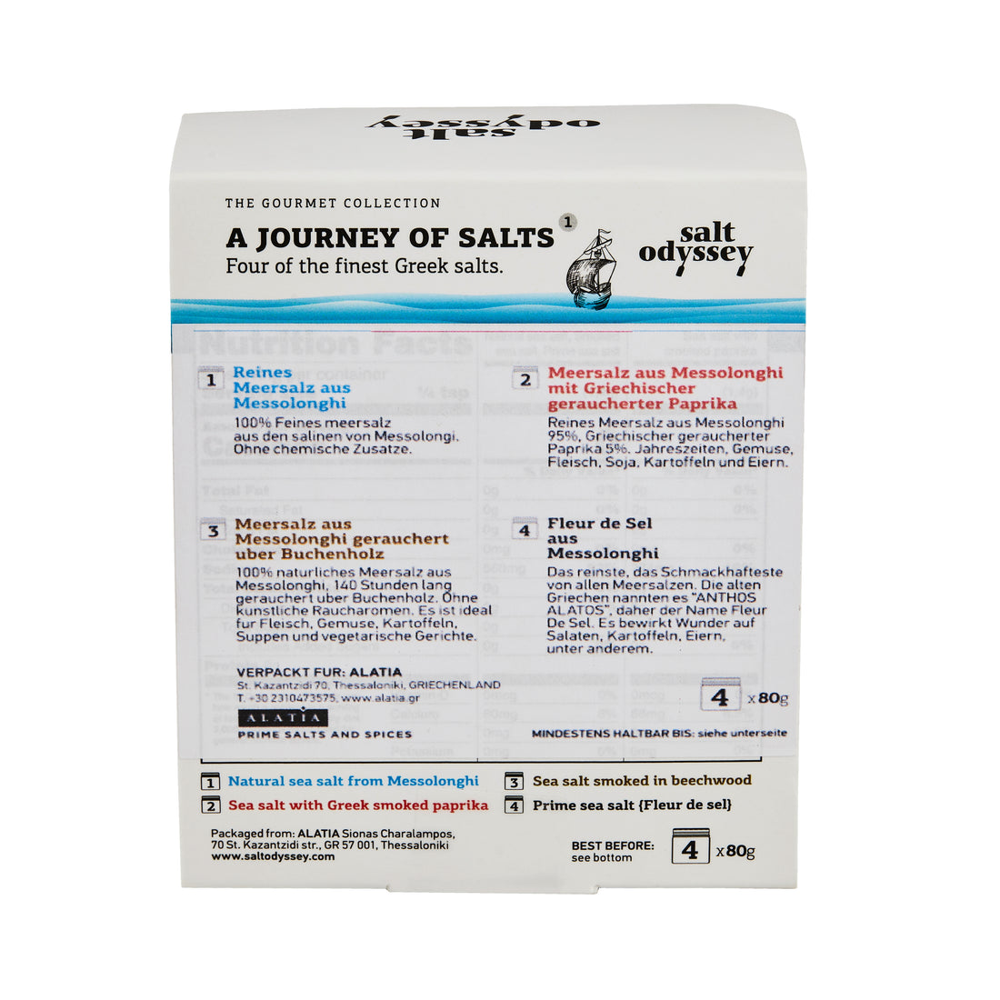 Salt Odyssey Feines griechisches Salz 4x 80 g