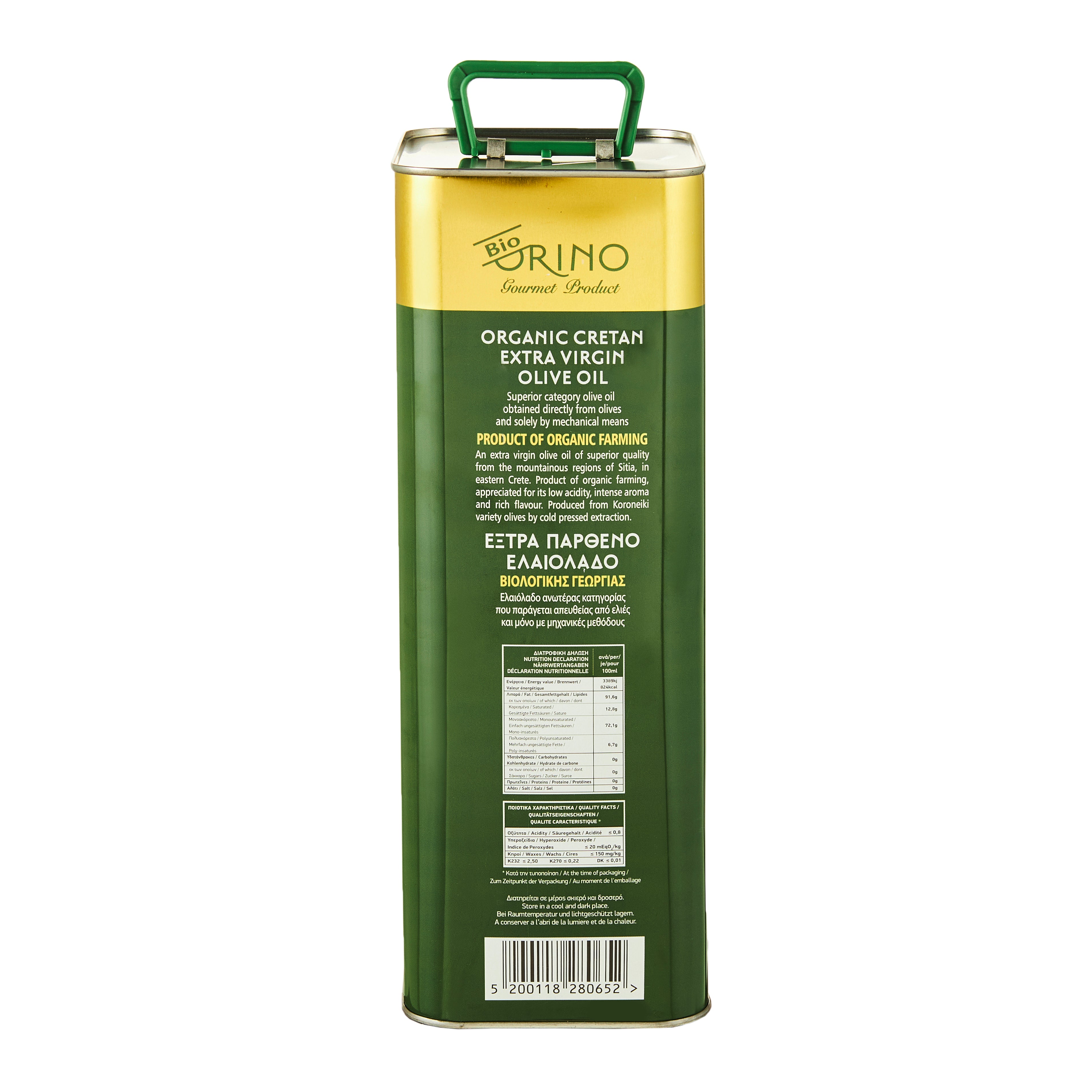 Olivenöl Orino Bio P.D.O. Extra Nativ Sitia Proistakis 5 l