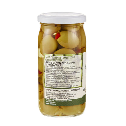 Grüne Oliven gefüllt mit Paprika Zanae 350 g
