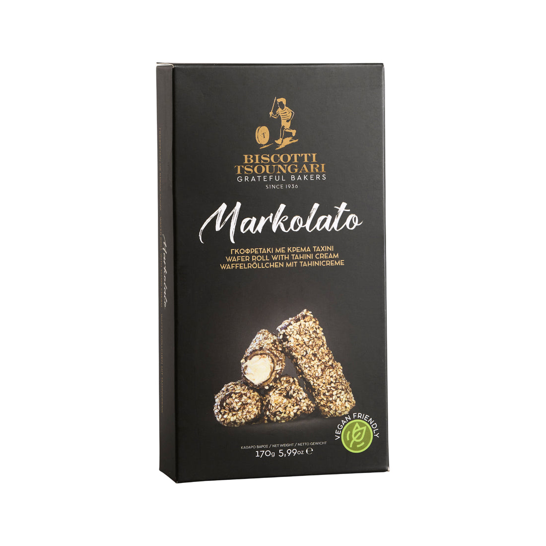 Markolato Waffelröllchen mit Tahinicreme Biscotti 170 g