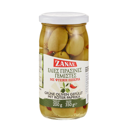 Grüne Oliven gefüllt mit Paprika Zanae 350 g