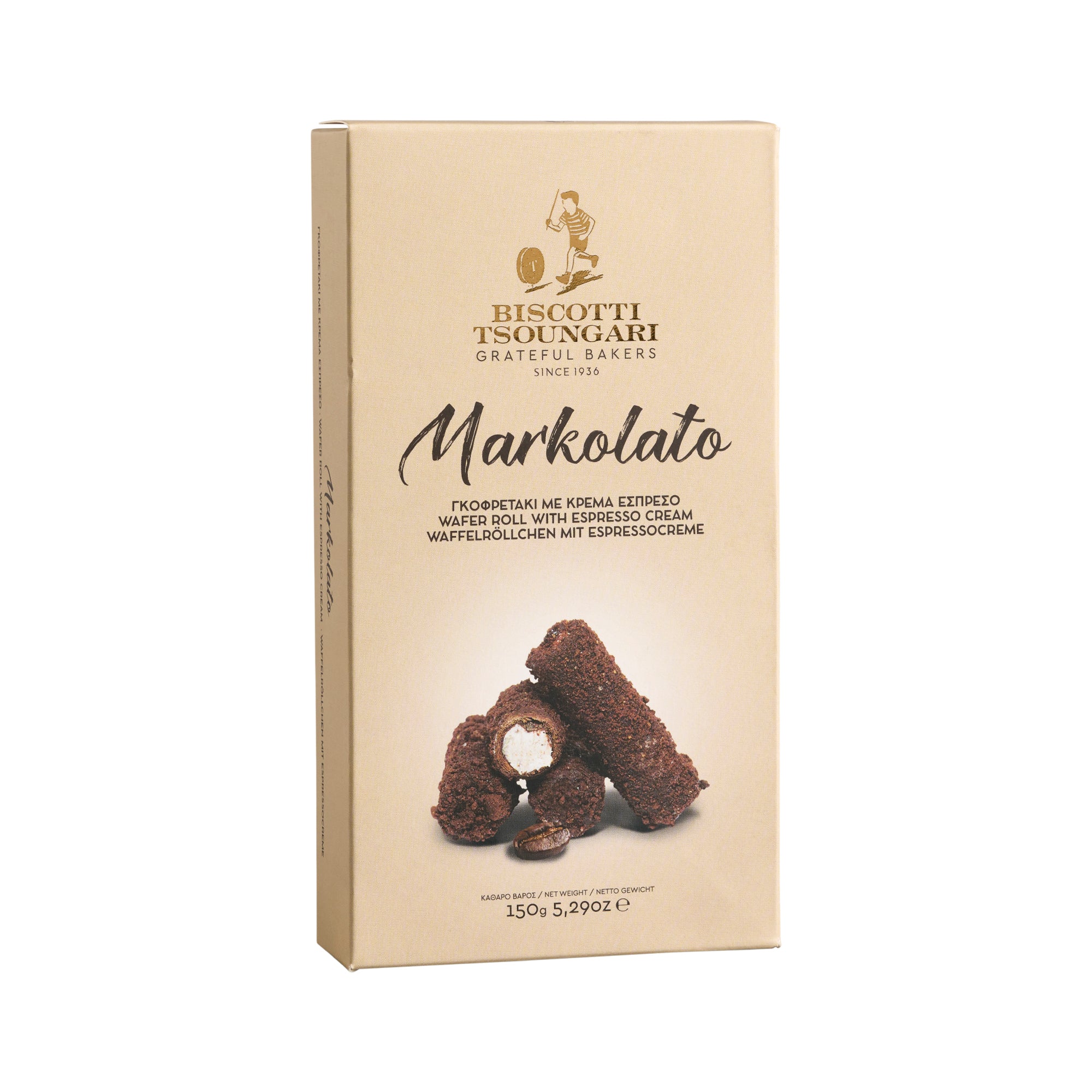 Markolato Waffelröllchen mit Espressocreme Biscotti 150 g