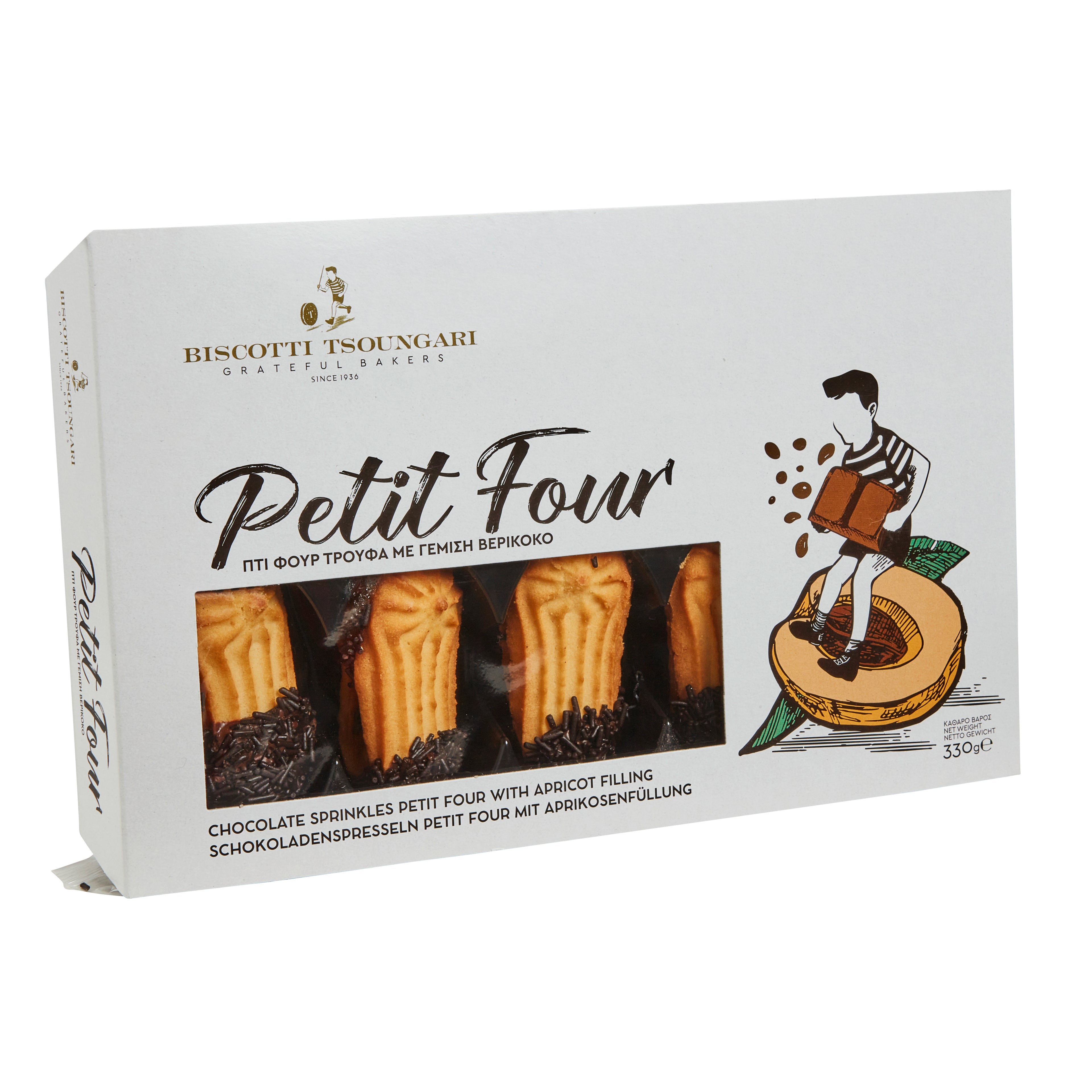 Petit Four mit Aprikosenmarmelade und Trüffel Biscotti 330 g