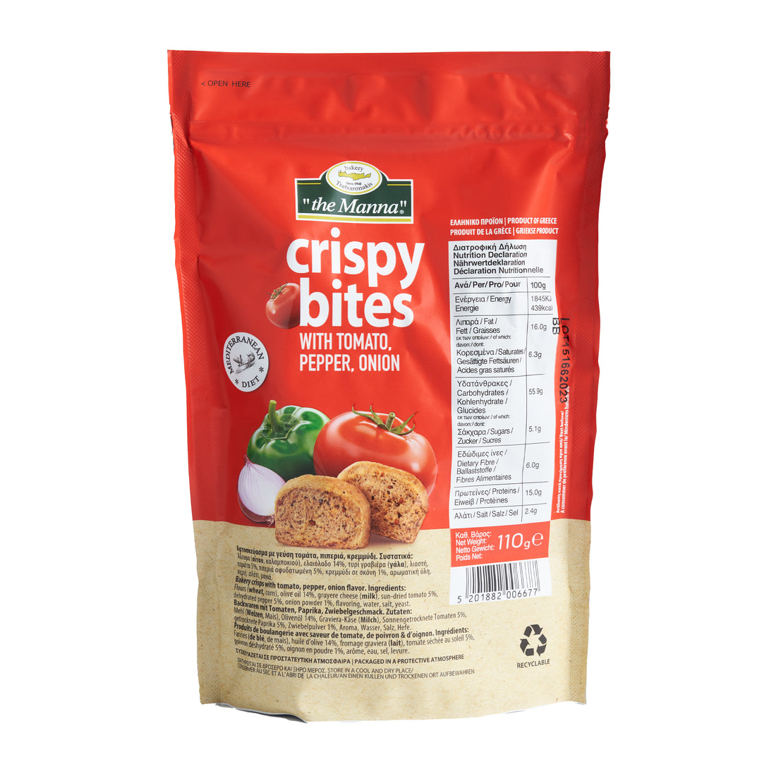 ToManna Zwieback mit Tomate, Pfeffer und Zwiebel 110g