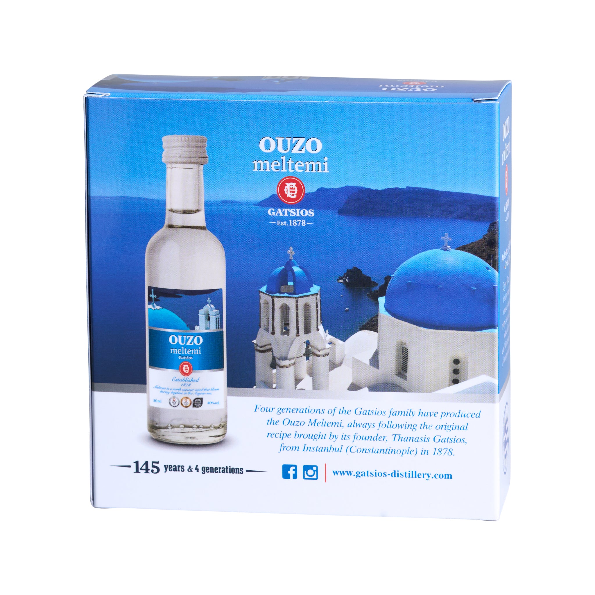 Ouzo Meltemi mit zwei Gläsern Gatsios 0,05