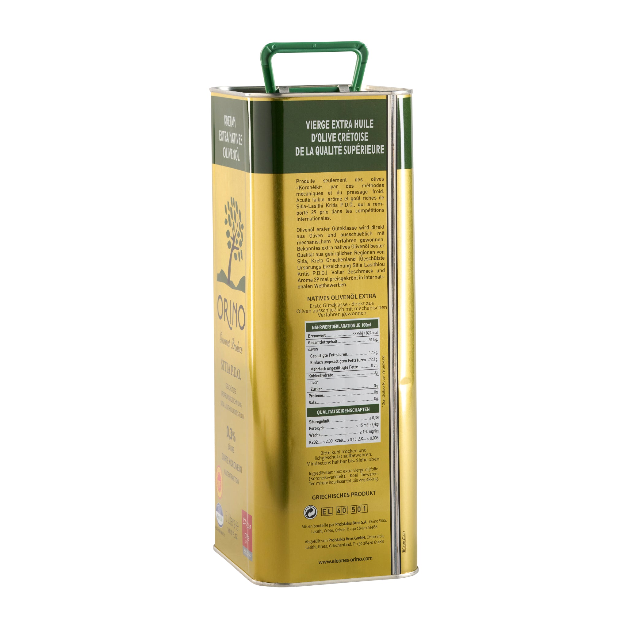 Olivenöl Orino P.D.O. Extra Nativ Sitia Proistakis 5 l