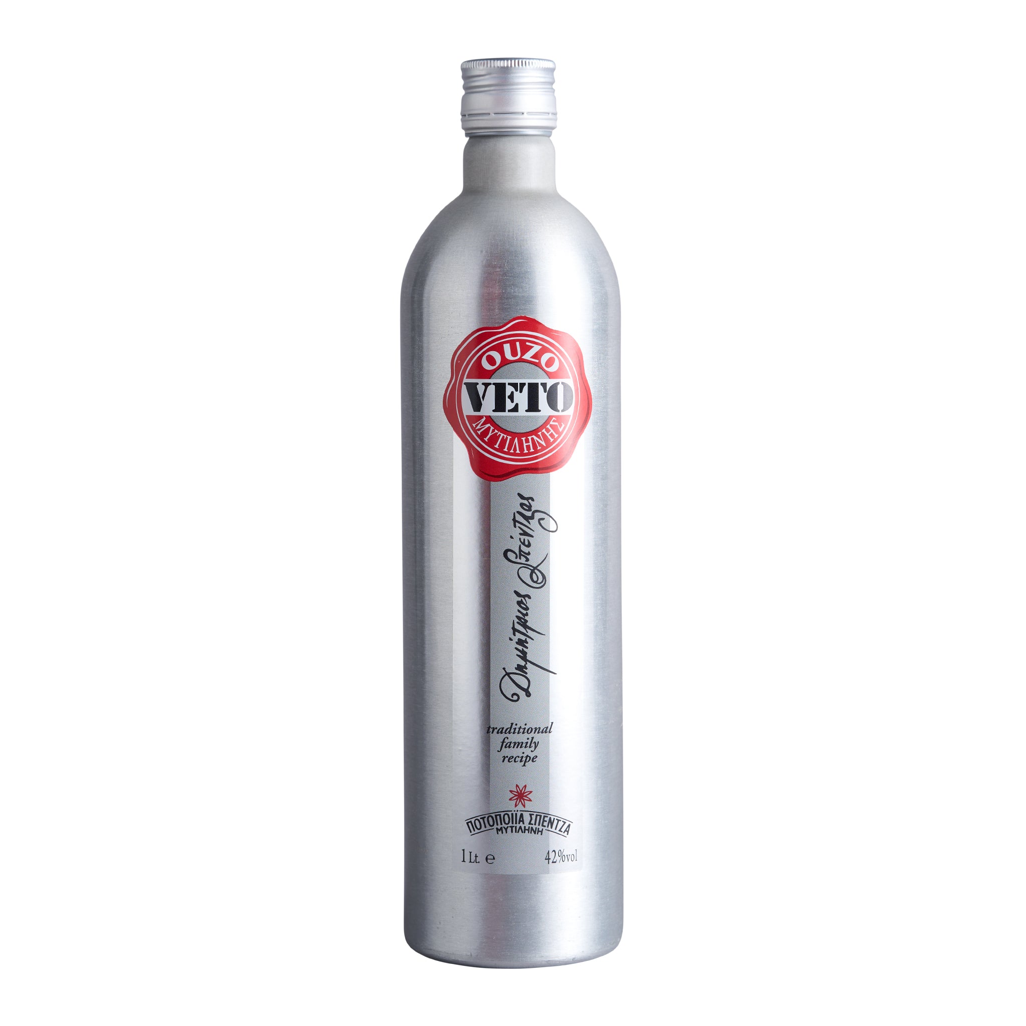1 l Metallic Ouzo Veto Spentzas 42 % Vol
