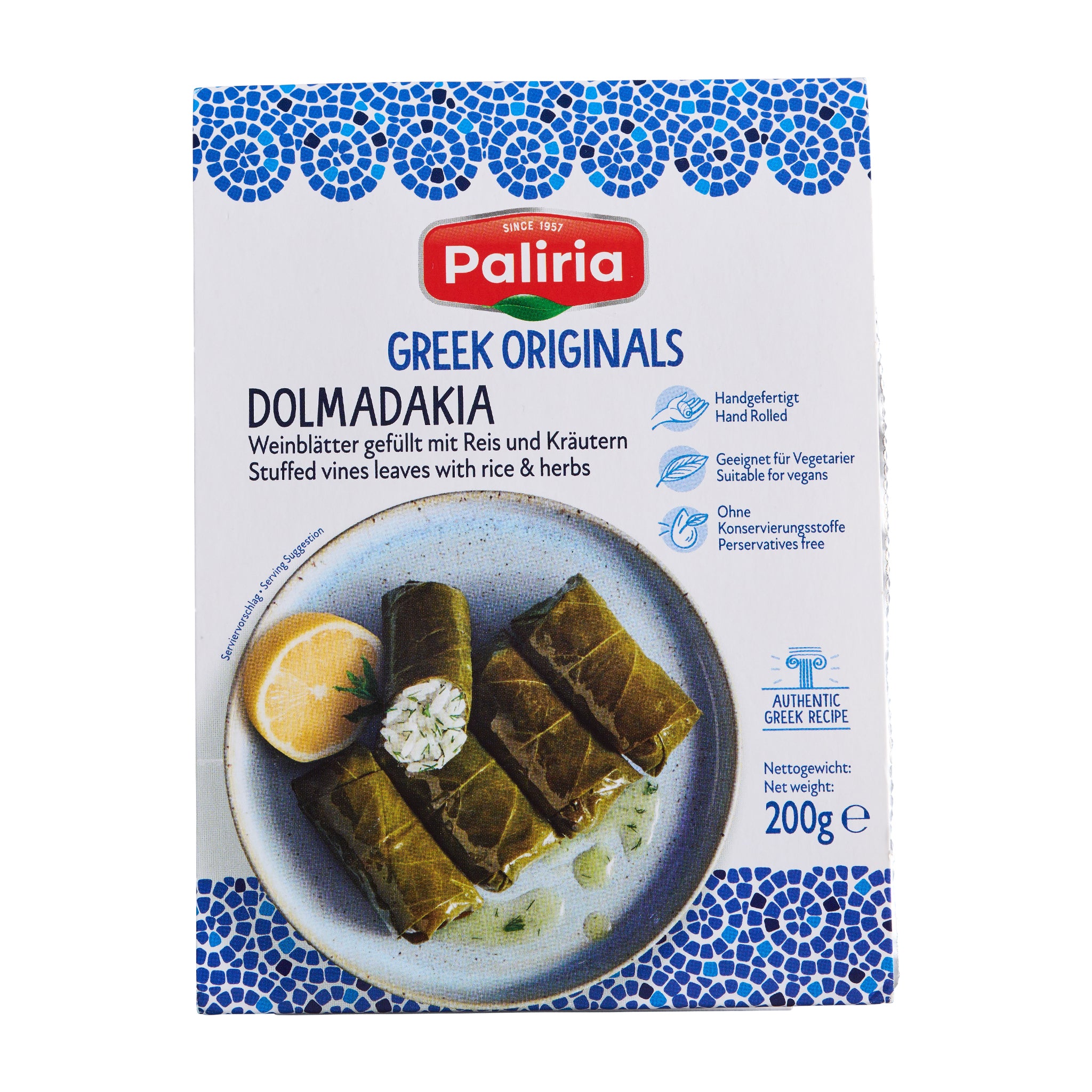 Paliria Greek Originals Dolmadakia Weinblätter gefüllt mit Reis 200g