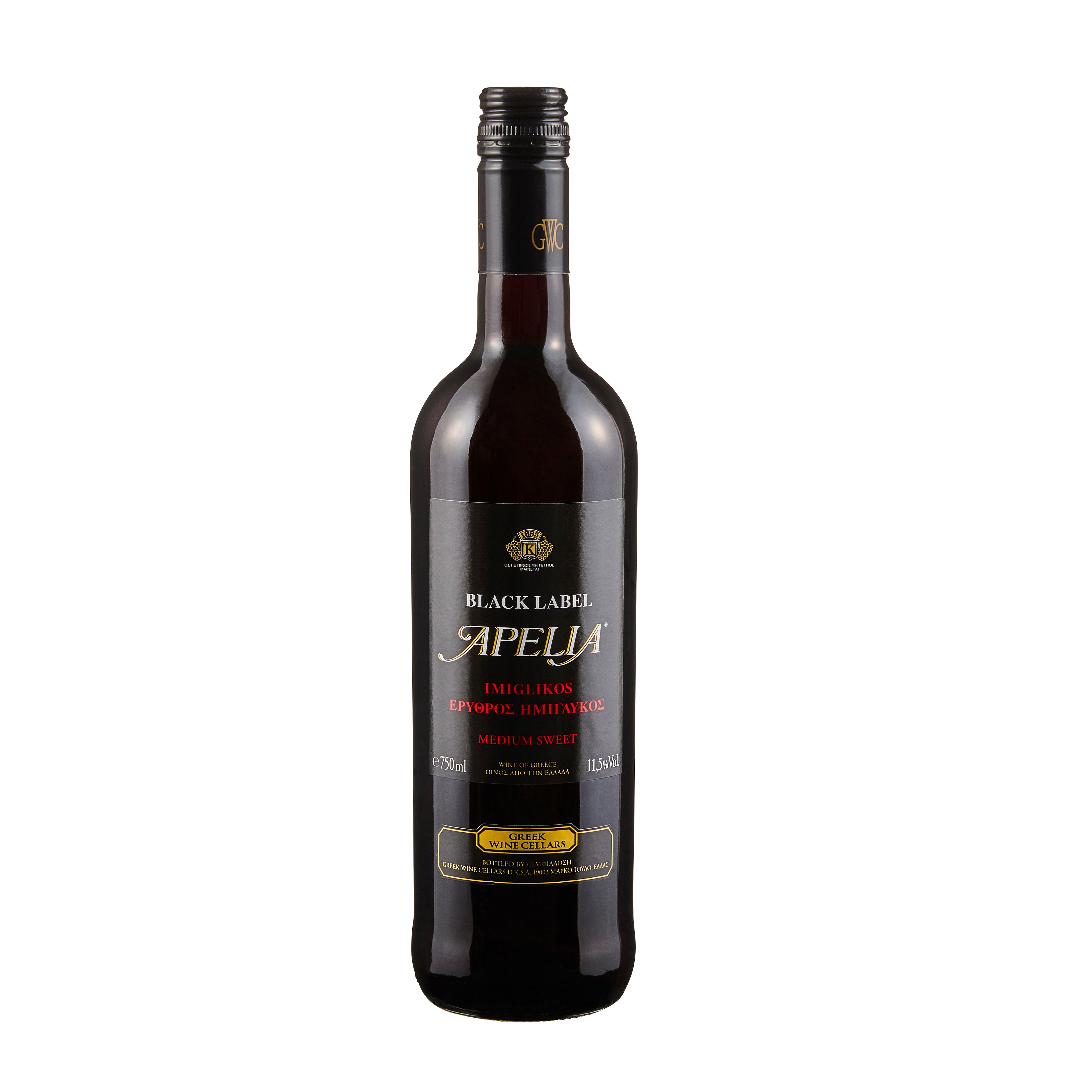 Black Label Apelia Kourtaki Rotwein lieblich 0,75 l