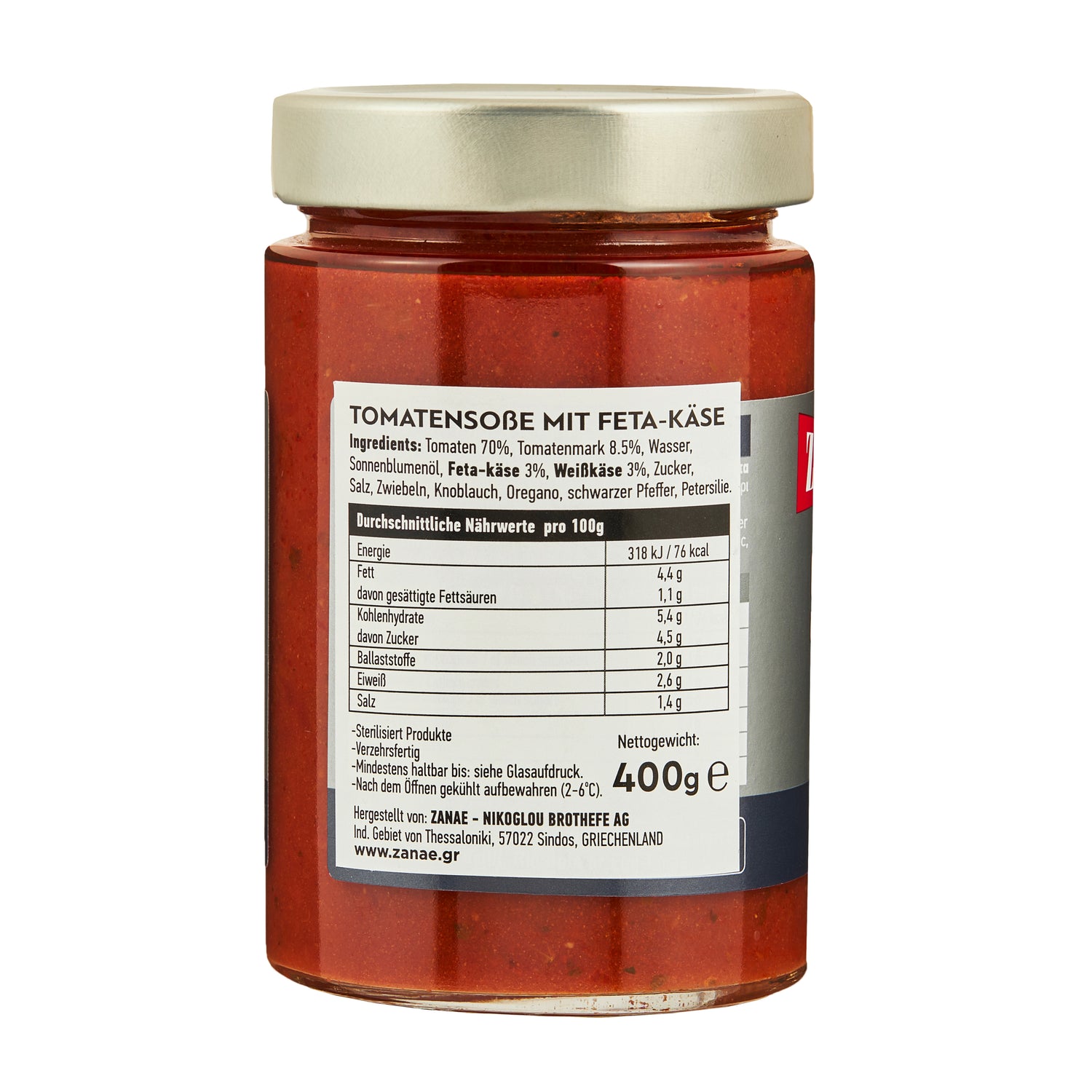 feta aufbewahren Tomatensauce mit Feta Zanae 400 g ♡ Atlas Food Online-Shop