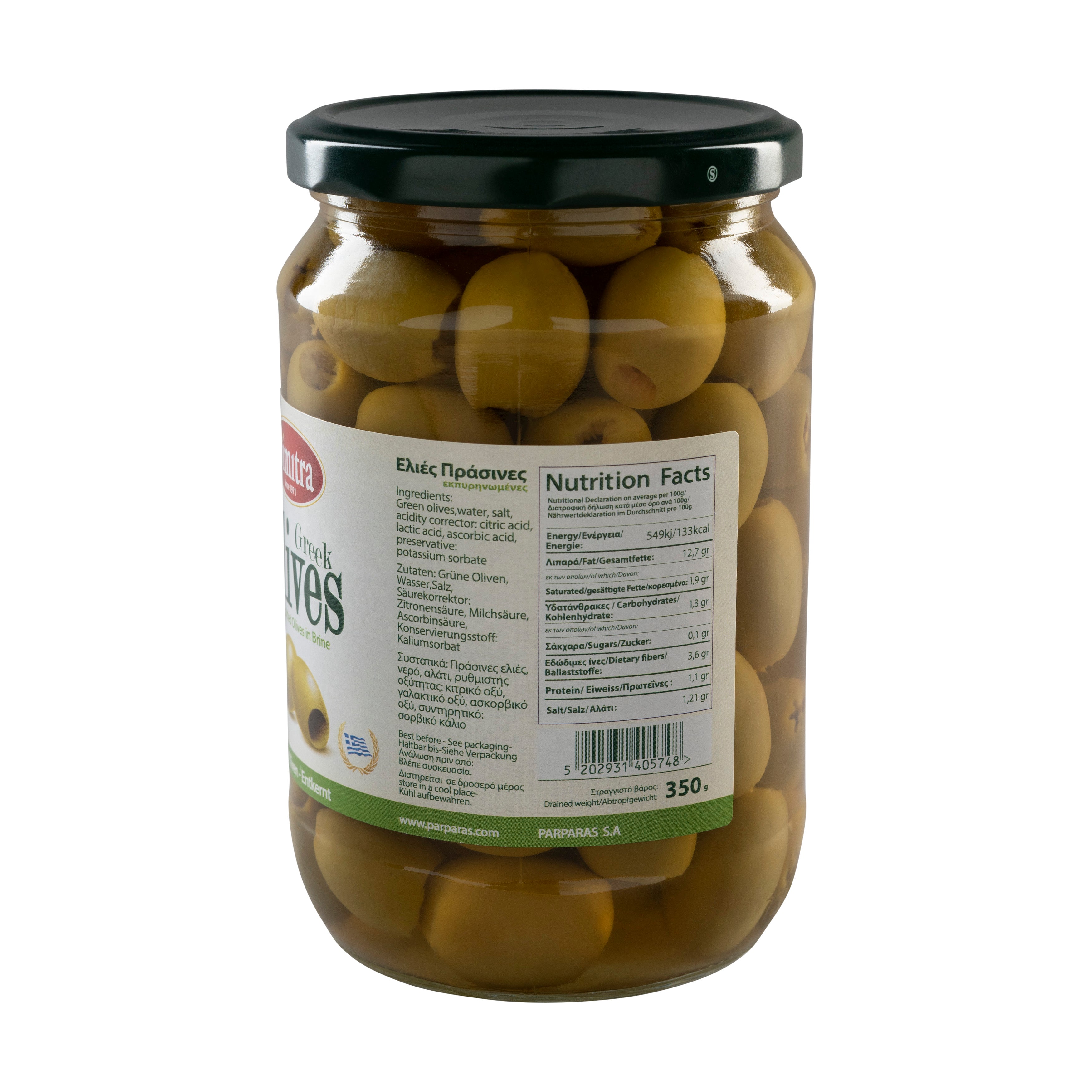 Dimitra Parparas Grüne Oliven ohne Kerne 350 g