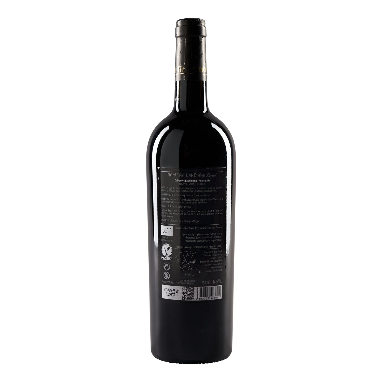 Bio Oenotria Land Cabernet Costa Lazaridi Rotwein trocken 0,75 l