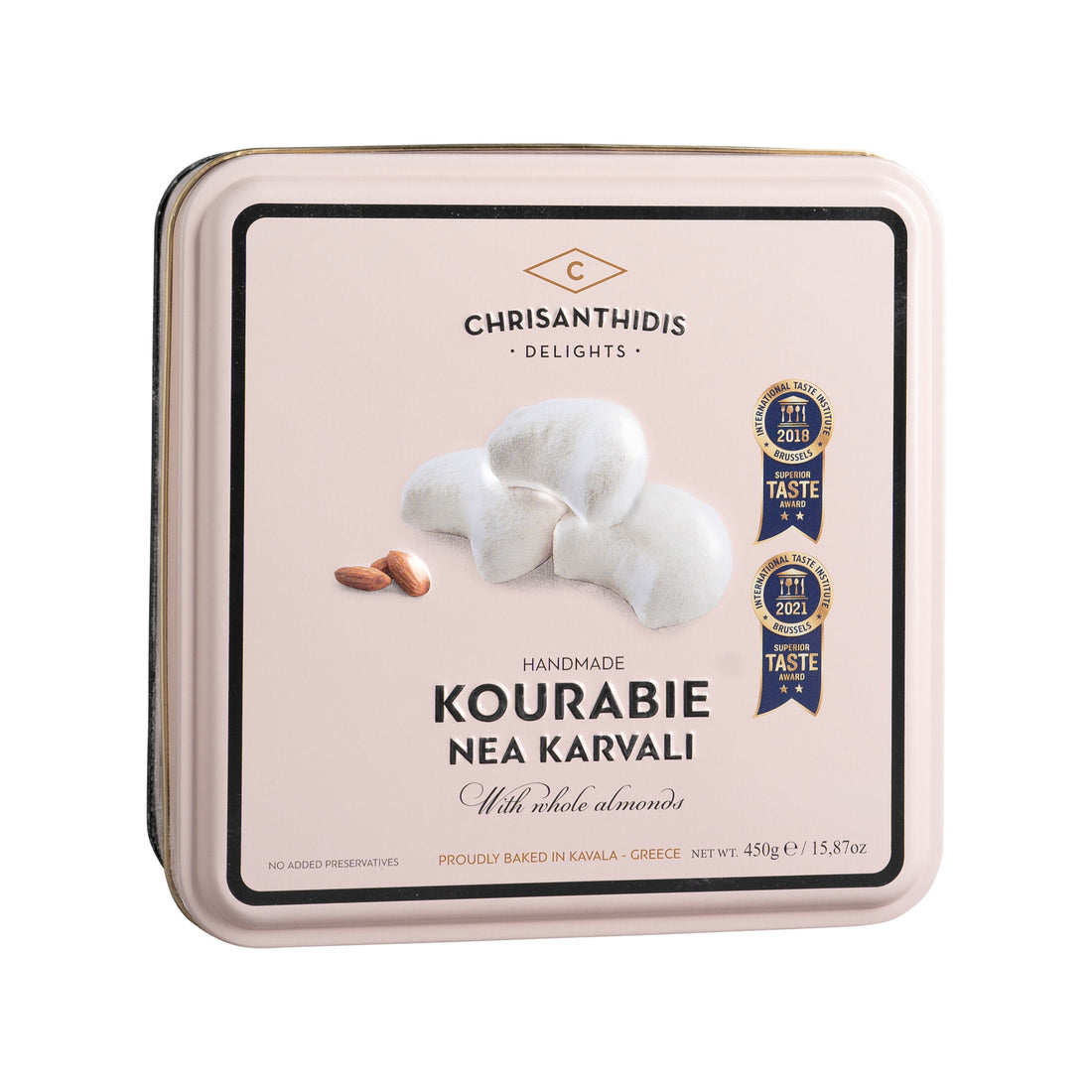 Chrisanthidis Metalbox Kourabiedes mit ganzen Mandeln 450 g