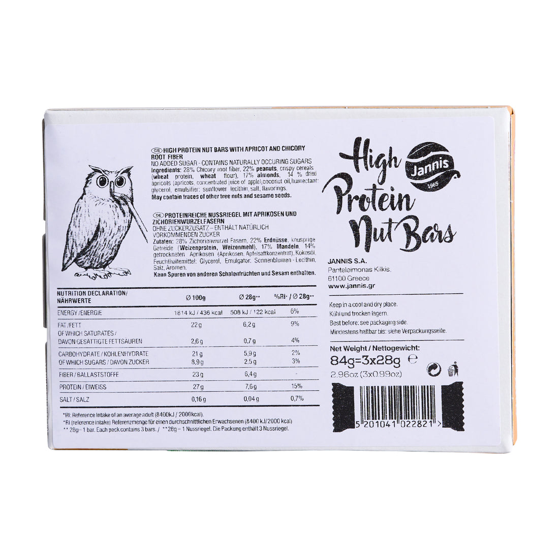 Jannis High Protein Nut Bar Apricot 84 g