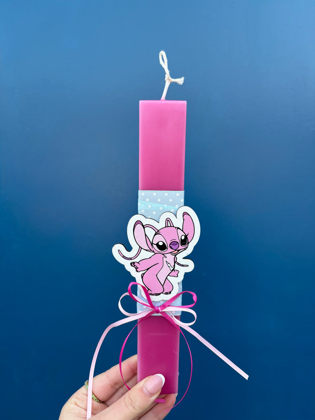 Osterkerze Stitch Rosa