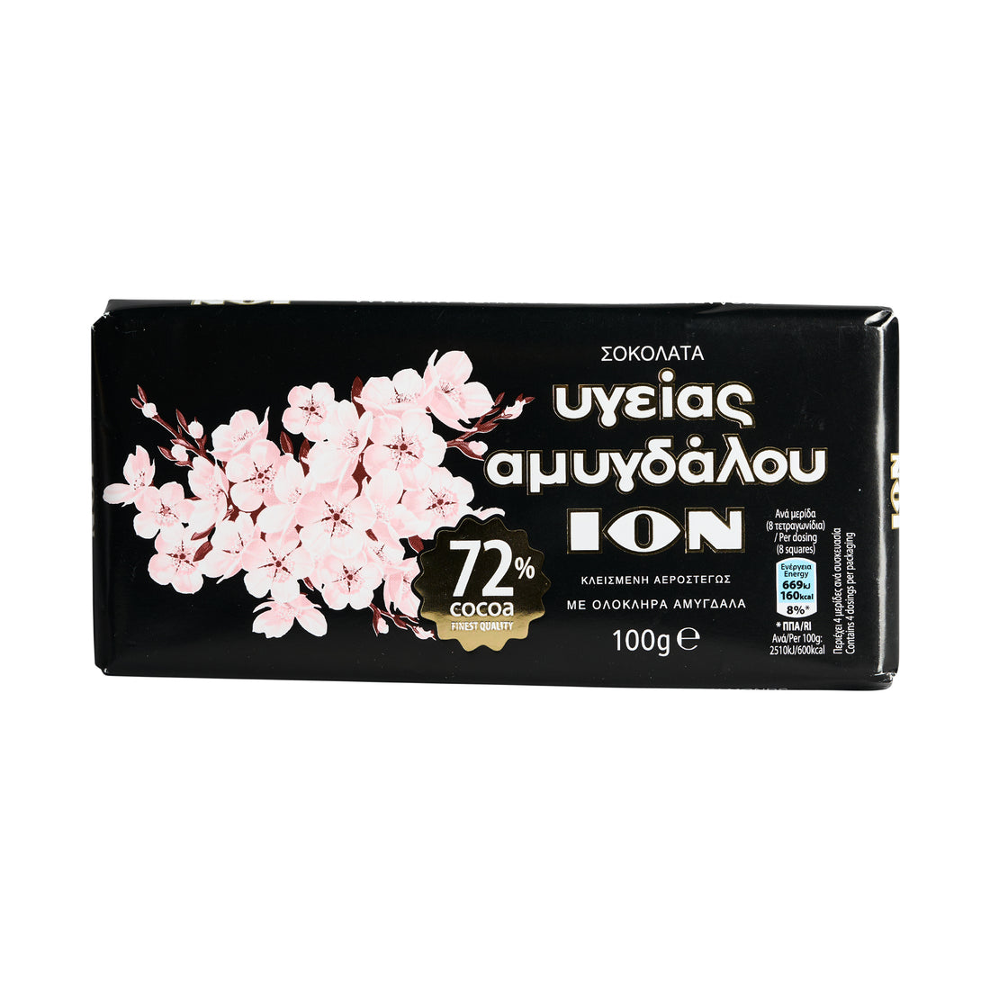 100 g  72% Dunkle Mandeln Schokolade YGEIAS ION