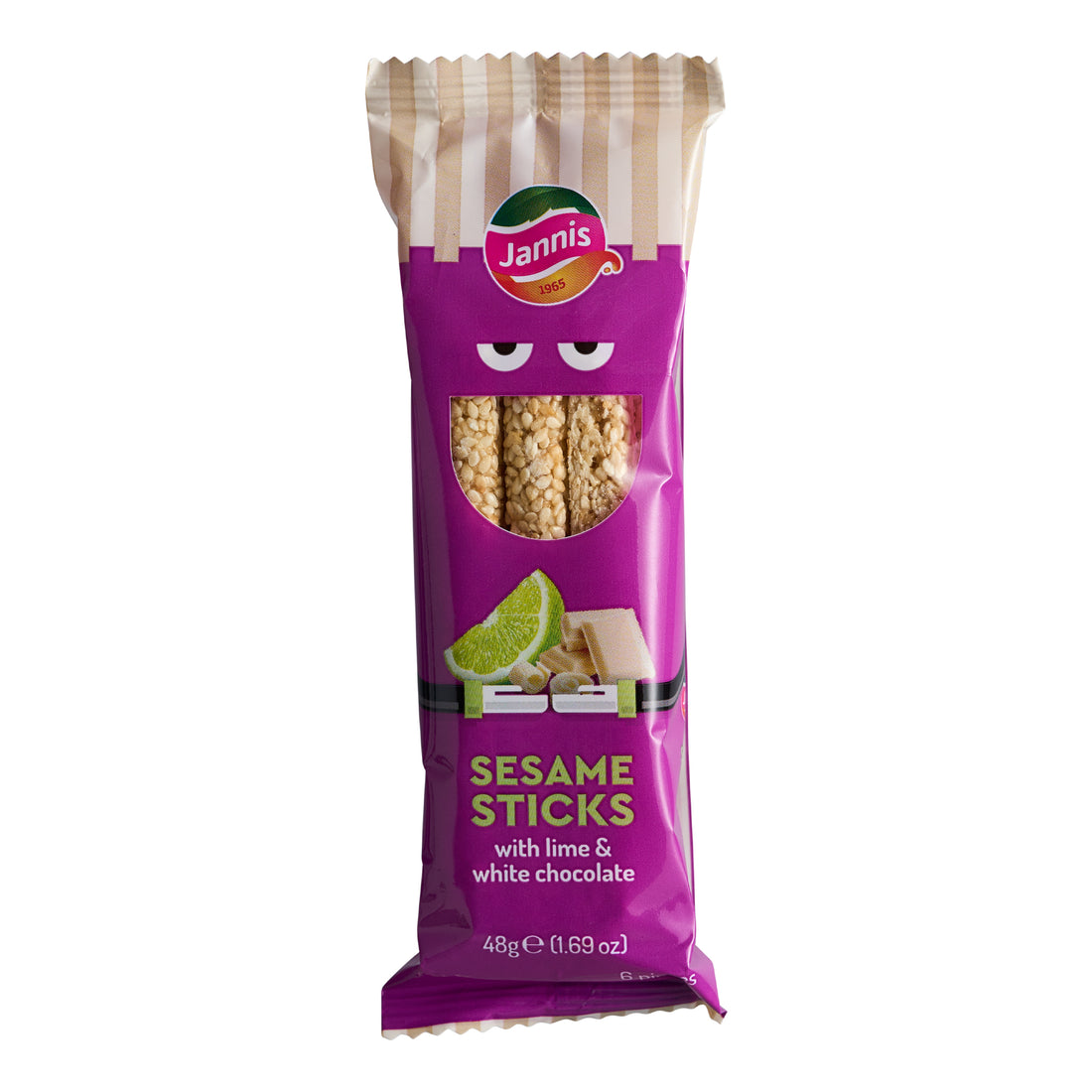 48 g Sesamriegel Lime Weiße Schokolade Jannis