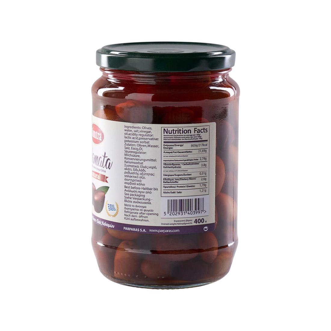 Kalamata Oliven schwarz Dimitra Parapas 400 g