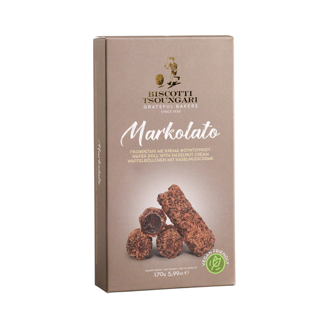 Markolato Waffelröllchen mit Haselnusscreme Biscotti 140 g