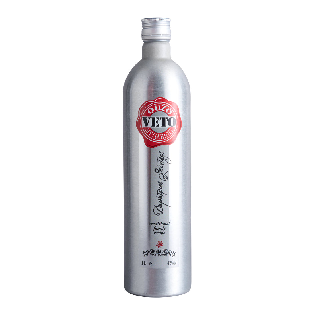 1 l Metallic Ouzo Veto Spentzas 42 % Vol