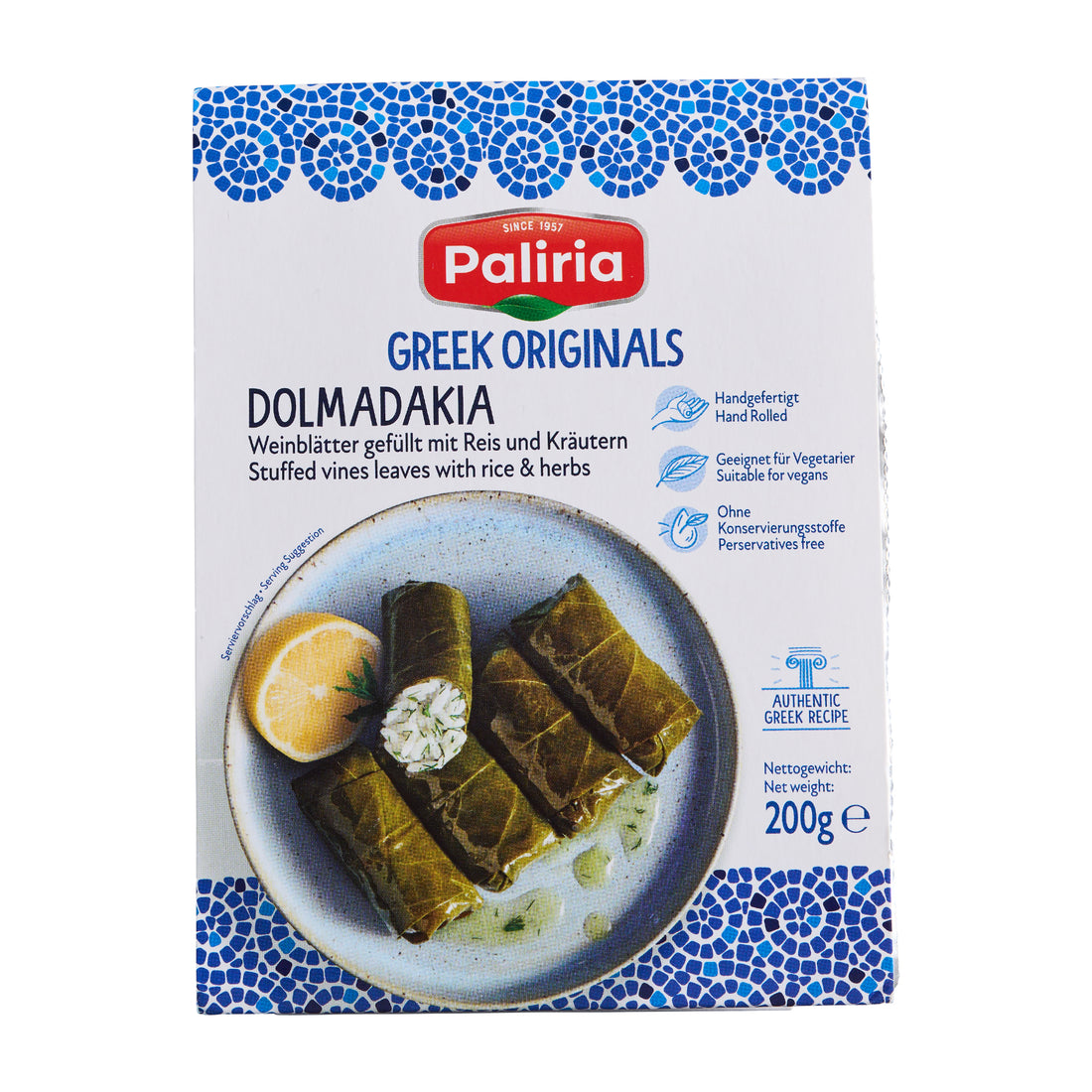 Paliria Greek Originals Dolmadakia Weinblätter gefüllt mit Reis 200g