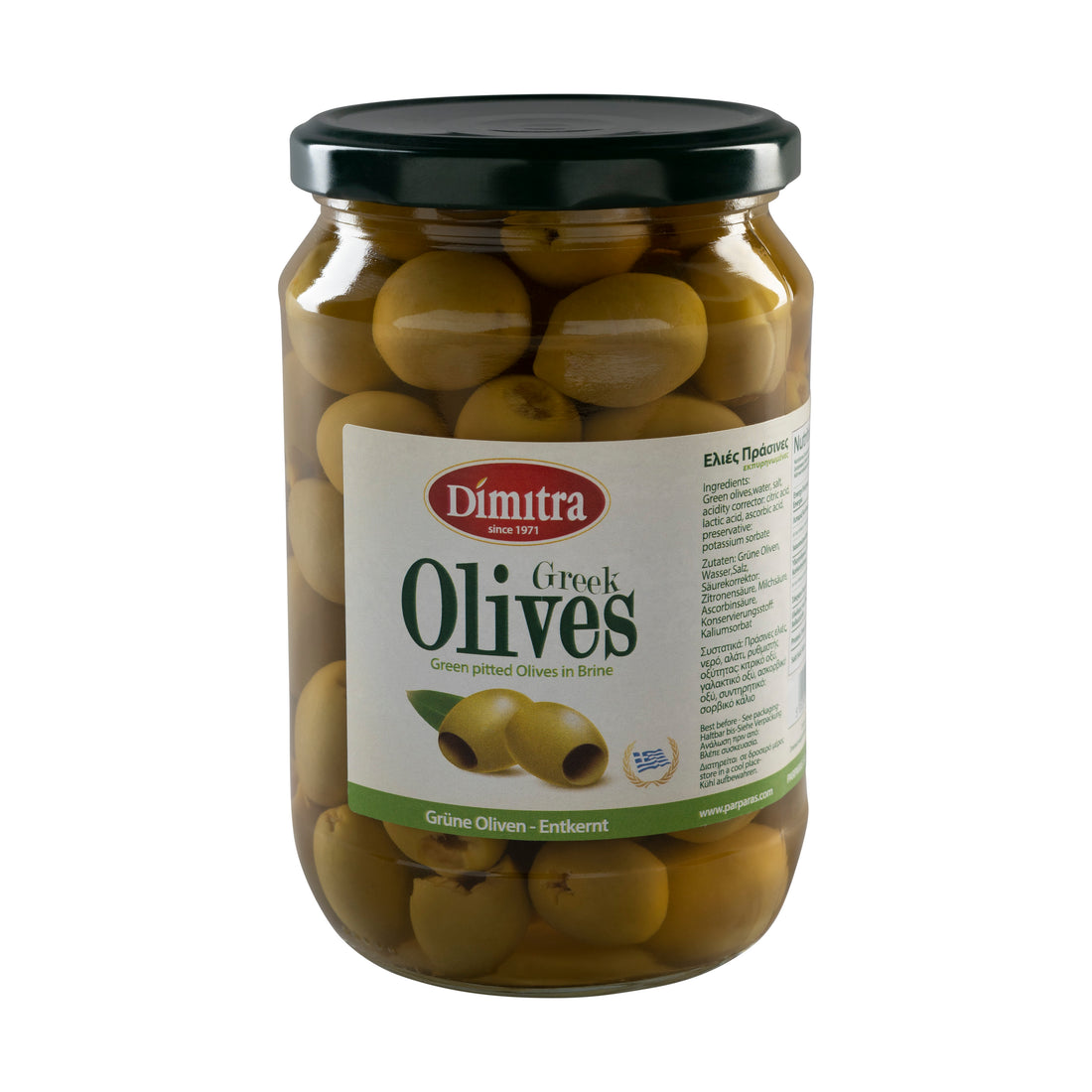 Dimitra Parparas Grüne Oliven ohne Kerne 350 g