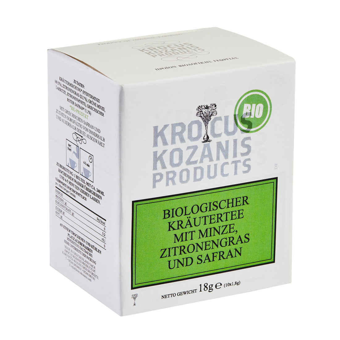 Griechischer Bio Minztee mit Lemongras und Safran