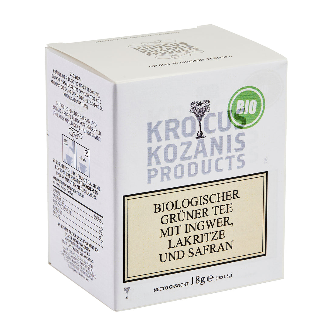 Griechischer Bio Grüner Tee mit Ingwer und Safran